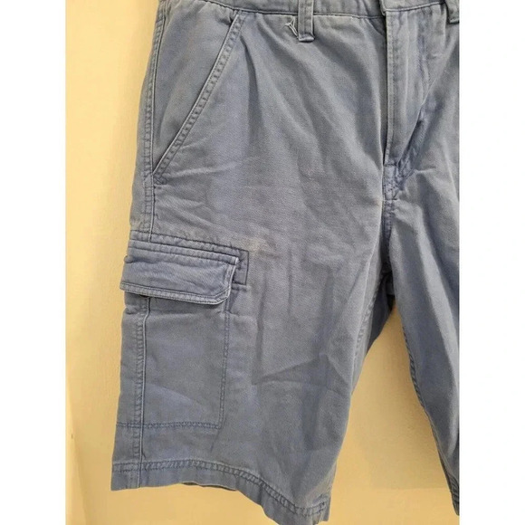 Timberland Mens Classic Cargo Chino Light Blue Distressed Shorts Size 33 - Picture 4 of 12